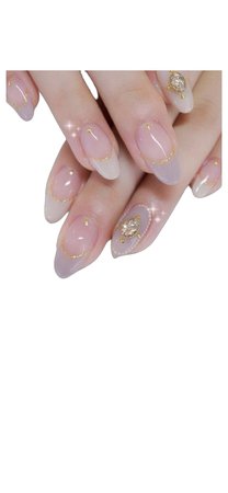 simple gold details nails