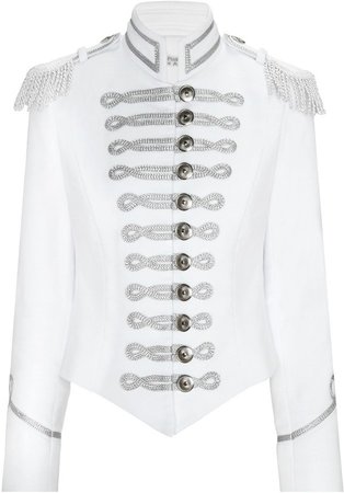Pinky Laing White Cotton Military Jacket, $1,310 | Avenue32 | Lookastic.com