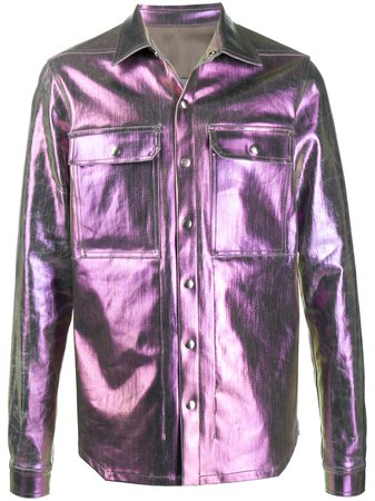 Rick Owens iridescent-effect Shirt Jacket - Farfetch