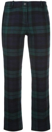 tartan flannel cropped trousers