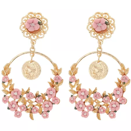 Long-Women-s-Fashion-Earrings-White-Pink-Small-Flower-Leaf-Earrings-Gold-Coin-Round-Stud-HOOP.jpg (1000×1000)