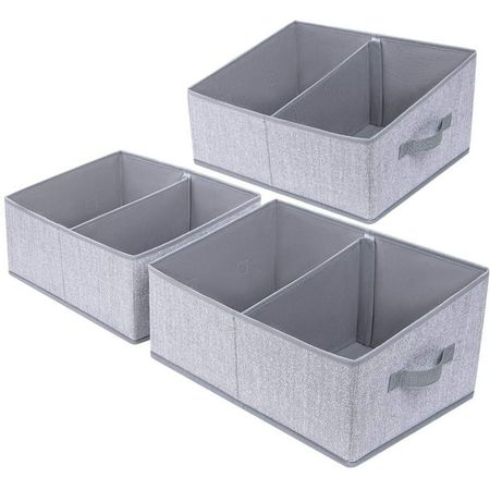 DIMJ Closet Organizer Storage Bins, 3 Pcs Fabric Cube Baskets Collapsible Trapezoid Organizer Box for Bedroom Bathroom, Clothes, Baby Toiletry, Toys, Towel, DVD, Book, Home Organization, Ash Gray - Walmart.com