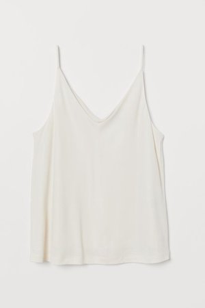V-neck Camisole Top - Natural white - Ladies | H&M US