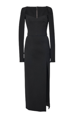 Dolce & Gabbana - Corseted High-Slit Crepe Midi Dress