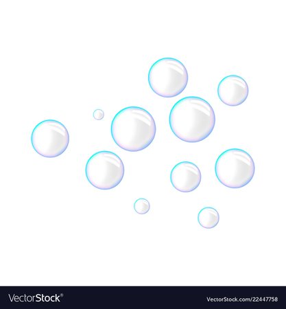 Detergent bubbles icon realistic style Royalty Free Vector
