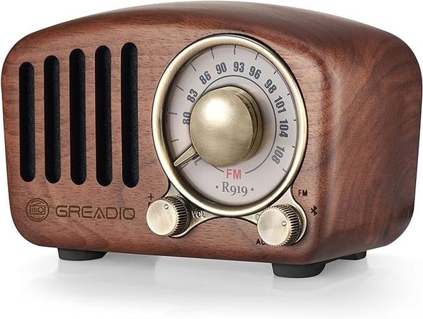 Amazon.com: Vintage Radio Retro Bluetooth Speaker- Greadio Walnut Wooden FM Radio with Old Fashioned Classic Style, Strong Bass Enhancement, Loud Volume, Bluetooth 5.0 Wireless Connection, TF Card & MP3 Player : Electronics