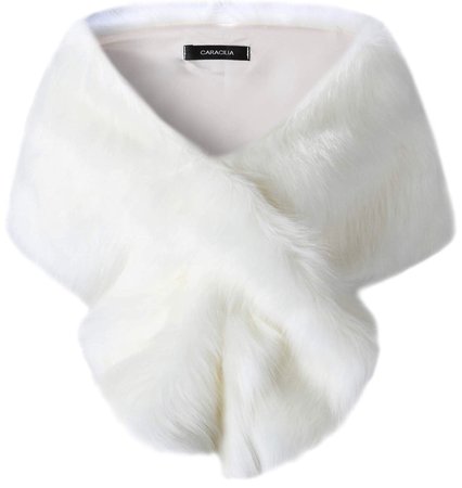 white faux fur wrap