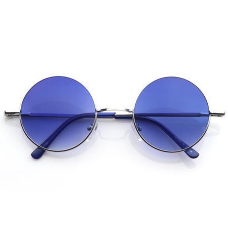 Retro Hippie Fashion Metal Color Lens Sunglasses - zeroUV