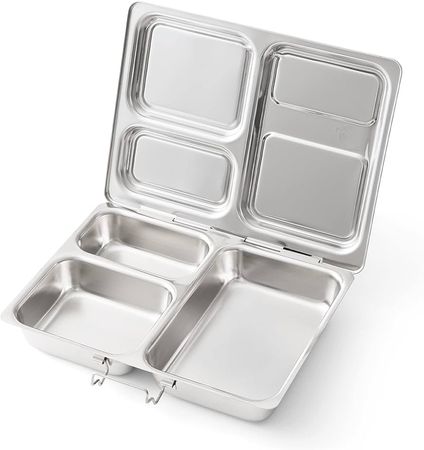 Amazon.com: PlanetBox LAUNCH Classic Stainless Steel Bento Lunch Box with 3 Compartments for Adults and Kids (P5002N): Home & Kitchen