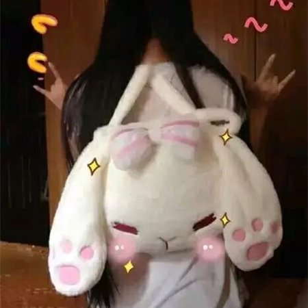 45*33cm Cartoon White Rabbit Plush Backpack Japanese Big Ear Bunny Backpacks Rabbit Stuffed Plush Dolls for Girls Very Soft Bags|Plush Backpacks| - AliExpress