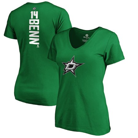 Women's Dallas Stars Jamie Benn Fanatics Branded Kelly Green Playmaker V-Neck T-Shirt