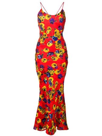 Attico Floral Print Long Dress - Farfetch