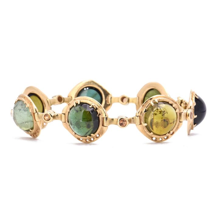 Green tourmaline gold bracelet