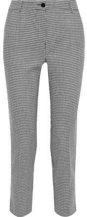 Ryden Cropped Houndstooth Woven Slim-leg Pants