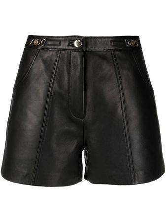 Maje Imori logo-trim Leather Shorts - Farfetch