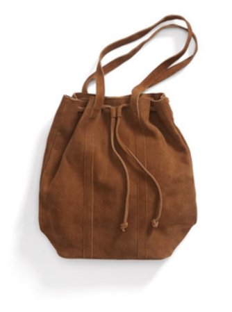 brown suede hobo style bag
