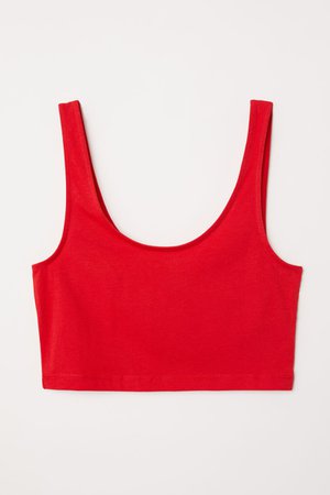 Short Tank Top | Bright red | WOMEN | H&M US