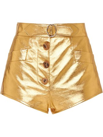 Miu Miu Lamé Nappa Leather Shorts - Farfetch