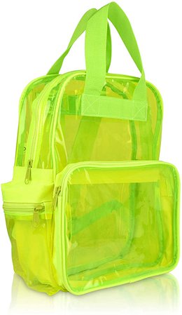 Amazon.com | DALIX Small Transparent Clear Backpack in Neon Yellow | Kids' Backpacks