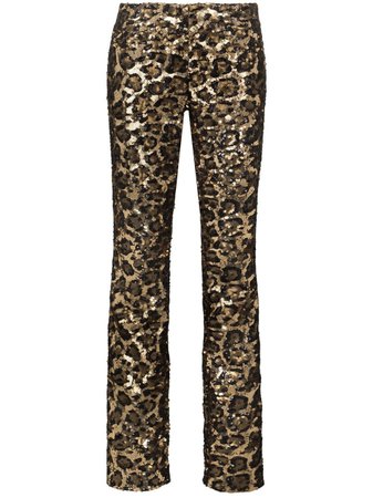Dolce & Gabbana Sequined leopard-pattern Trousers - Farfetch