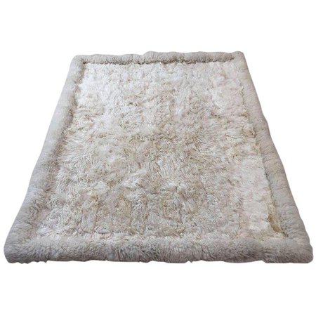 White Fluffy Sheep Skin Bed Throw or Rug | Chairish