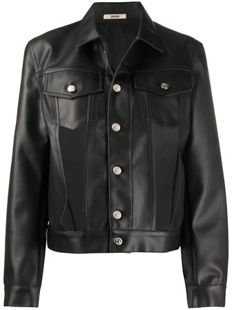 Zilver cut-out Faux Leather Jacket - Farfetch