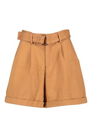 Denim Belted D-Ring Shorts | boohoo