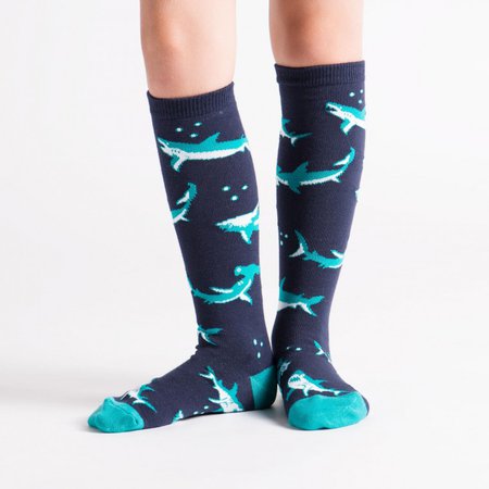 Shark Attack | Youth Knee Socks | Fun Kids' Socks
