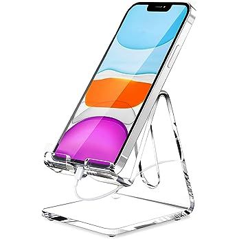 Amazon.com: Crpich Acrylic Cell Phone Stand, Portable Phone Holder, Clear Phone Stand for Desk, Compatible with Phone14 13 12 Pro Max Mini 11 Xr Plus SE, Switch, Android Smartphone, Pad, Tablet, Desk Accessories : Cell Phones & Accessories