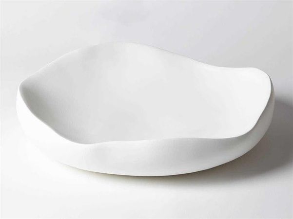 Global Views Organic Matte White Large Decorative Bowl | GV331436