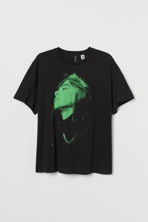 H&M+ Printed T-shirt - Black/Billie Eilish - Ladies | H&M US