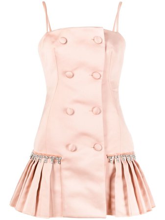 AREA pleat-detail tuxedo dress pink SS21D13052SBLUSH - Farfetch