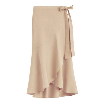 Linen Ruffle Wrap Skirt | Cuyana