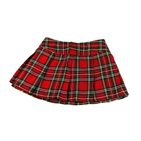 red plaid skirt