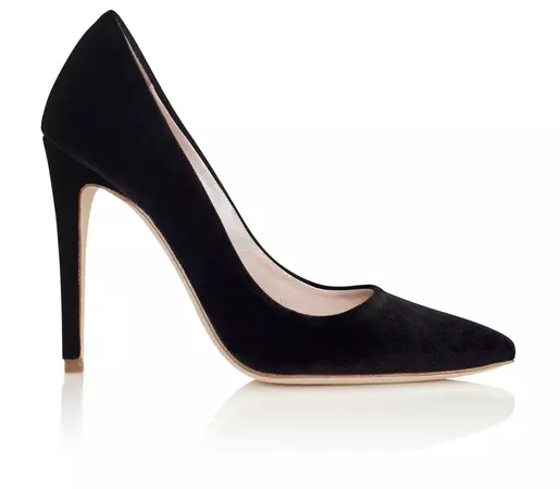 Buy Rebecca Velvet Jet Black Fashion Shoe - Emmy London