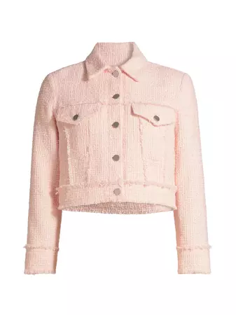 Shop Alice + Olivia Chloe Tweed Crop Jacket | Saks Fifth Avenue
