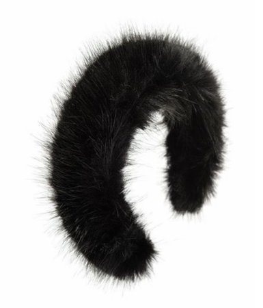 fur headband black