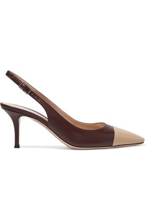 Gianvito Rossi | Lucy 70 two-tone leather slingback pumps | NET-A-PORTER.COM