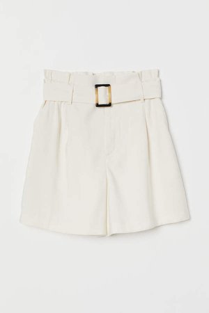 Paper-bag Shorts - White