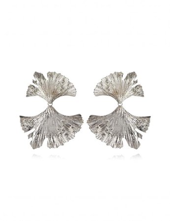 Silver Hues Gingko Earrings