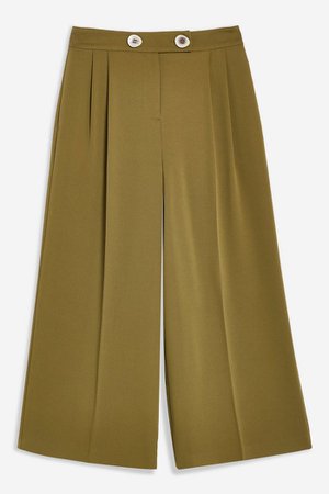 Khaki Crop Wide Leg Trousers | Topshop khaki