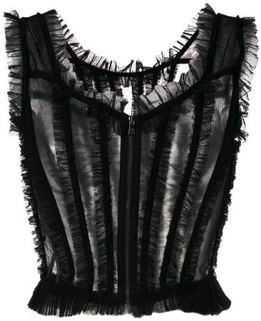 fringed bustier top