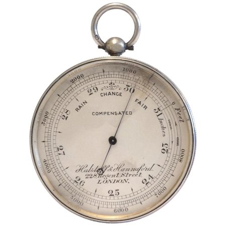 Victorian Silver Pocket Barometer For Sale at 1stdibs