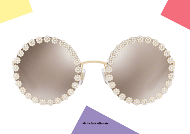 Sunglasses flower Dolce & Gabbana DG2173 col. 02 / 5A gold | Occhiali | Ottica Scauzillo
