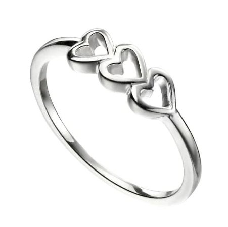 hearts silver ring