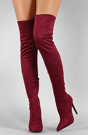 Over the knee Burgundy boots