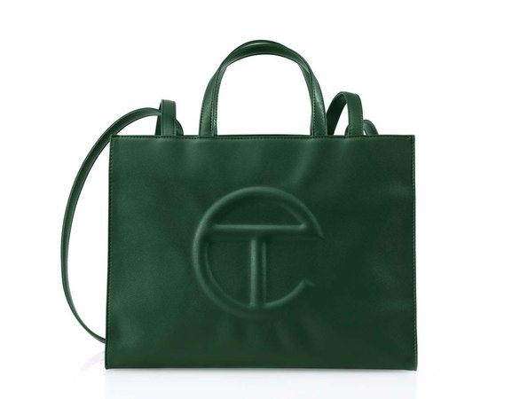 telfar shopping bag in dark olive