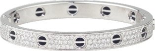 Cartier LOVE bracelet, diamond-paved, ceramic White gold, ceramic, diamonds