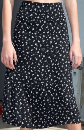 Black floral skirt