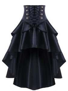Bandage Gothic Skirt Long Black Lace Steampunk VTG Victorian Corset Dress GF | eBay
